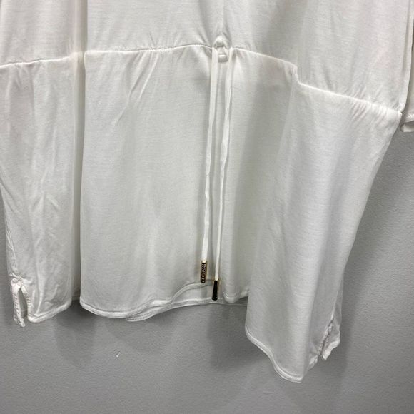 $239 Melissa Odabash Women's Ivory Lace Up Gold Rings Swim Cover-Up Dress NWOT - Picture 5 of 8
